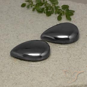 Pedras preciosas de Hematita preto cinza natural de 69.58 ct, Formato de pêra, Opaco
