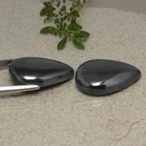 Pedras preciosas de Hematita preto cinza natural de 69.58 ct, Formato de pêra, Opaco