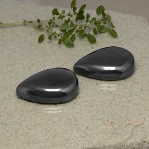 Pedras preciosas de Hematita preto cinza natural de 79.05 ct, Formato de pêra, Opaco