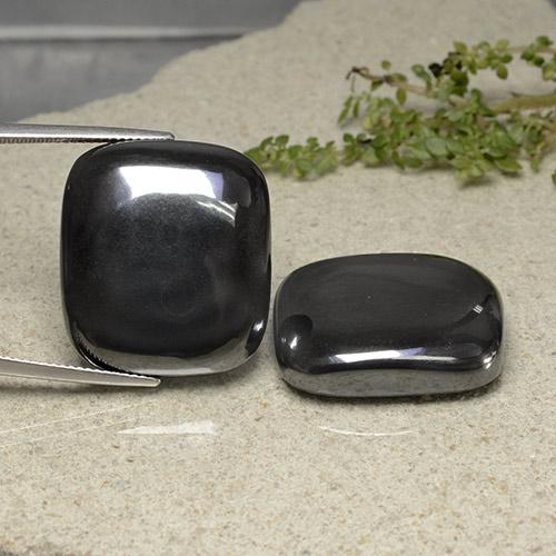 Pedras preciosas de hematita cinza natural de 117,62 ct, almofada cortada, opaco