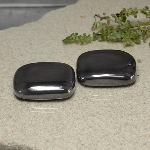 Pedras preciosas de hematita cinza natural de 117,62 ct, almofada cortada, opaco