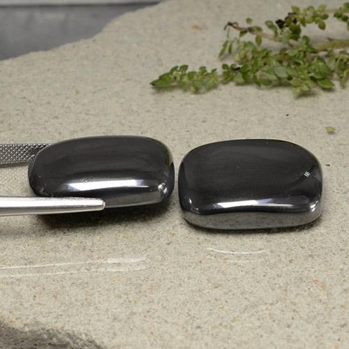 Pedras preciosas de hematita cinza natural de 117,62 ct, almofada cortada, opaco