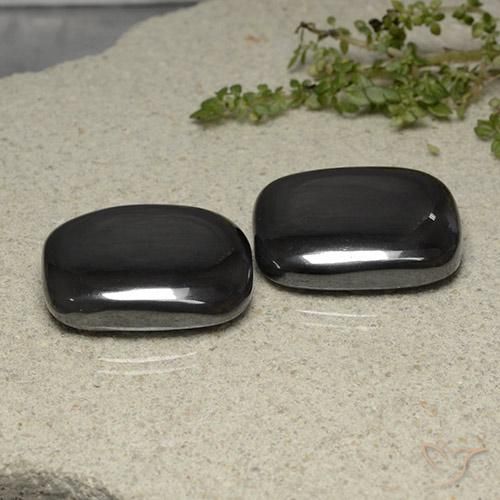 Pedras preciosas de Hematita Cinza escuro natural de 109.47 ct, Almofada, Opaco
