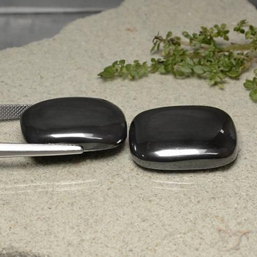 Pedras preciosas de Hematita Cinza escuro natural de 109.47 ct, Almofada, Opaco