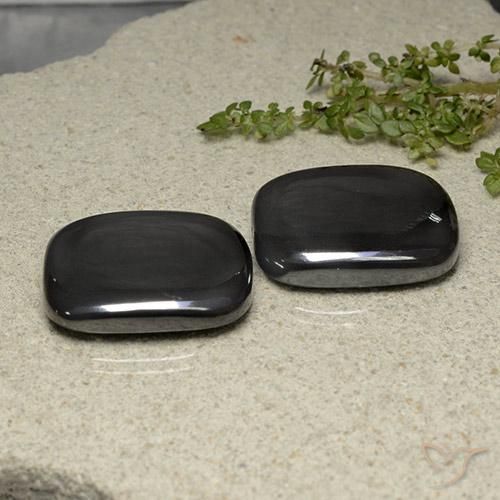 Pedras preciosas de Hematita preto cinza natural de 100.49 ct, Almofada, Opaco