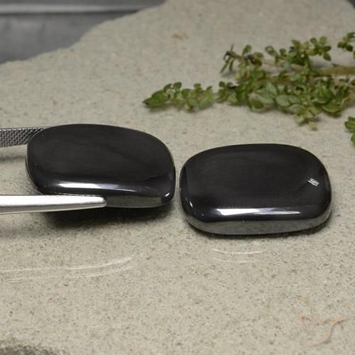 Pedras preciosas de Hematita preto cinza natural de 100.49 ct, Almofada, Opaco