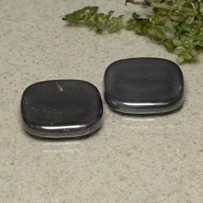 Pedras preciosas de hematita cinza natural de 26,47 ct, almofada cortada, opaco