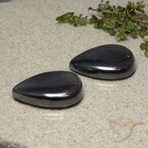 Pedras preciosas de Hematita preto cinza natural de 66.54 ct, Formato de pêra, Opaco