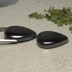 Pedras preciosas de Hematita preto cinza natural de 66.54 ct, Formato de pêra, Opaco