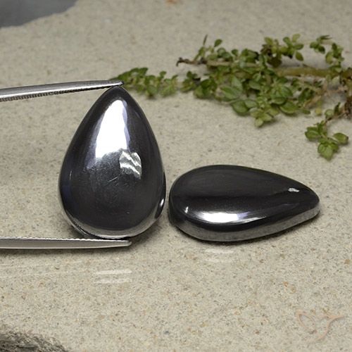 60.34ctw Natural preto cinza Hematita, Formato de pêra, Opaco