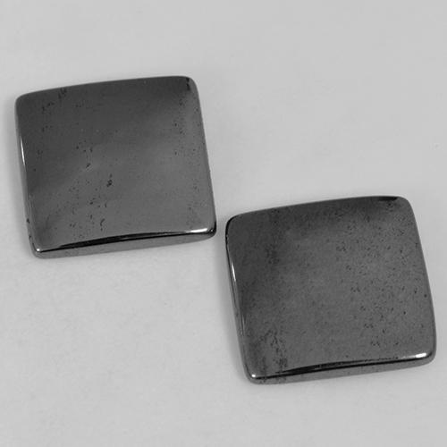 Pedras preciosas de hematita cinza natural de 9,90 ct, quadrado, opaco