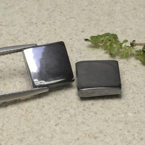 Pedras preciosas de hematita cinza natural de 13,28 ct, quadrado, opaco