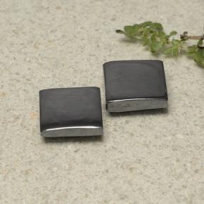 Pedras preciosas de hematita cinza natural de 13,28 ct, quadrado, opaco