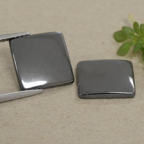 Pedras preciosas de hematita cinza natural de 9,38 ct, quadrado, opaco