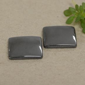 Pedras preciosas de hematita cinza natural de 9,38 ct, quadrado, opaco