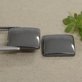 Pedras preciosas de hematita cinza natural de 9,38 ct, quadrado, opaco
