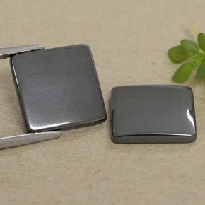 Pedras preciosas de hematita cinza natural de 9,91 ct, quadrado, opaco