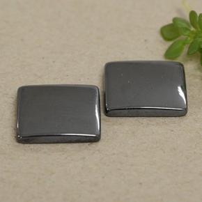 Pedras preciosas de hematita cinza natural de 9,91 ct, quadrado, opaco