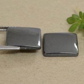 Pedras preciosas de hematita cinza natural de 9,91 ct, quadrado, opaco