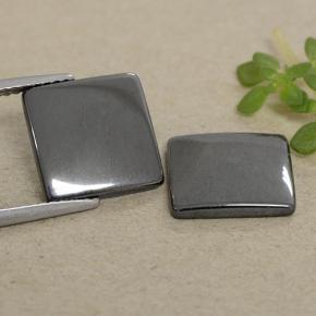 Pedras preciosas de Hematita cinza médio natural de 9.84 ct, Quadrado, Opaco