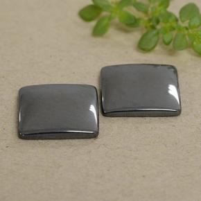 Pedras preciosas de hematita cinza natural de 9,50 ct, quadrado, opaco