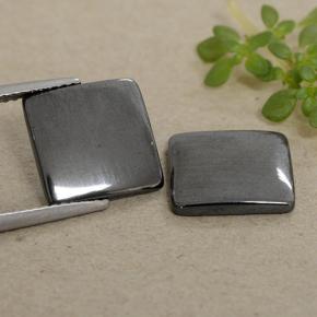 Pedras preciosas de hematita cinza natural de 9,69 ct, quadrado, opaco
