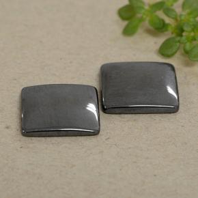 Pedras preciosas de hematita cinza natural de 9,69 ct, quadrado, opaco