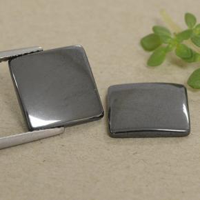 Pedras preciosas de Hematita preto cinza natural de 9.42 ct, Quadrado, Opaco