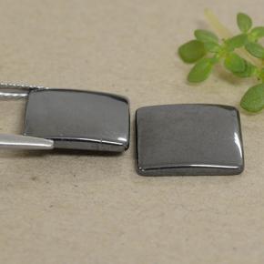 Pedras preciosas de Hematita preto cinza natural de 9.42 ct, Quadrado, Opaco