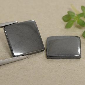 Pedras preciosas de hematita cinza natural de 9,72 ct, quadrado, opaco