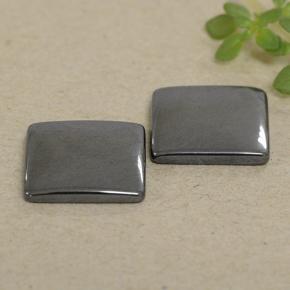 Pedras preciosas de hematita cinza natural de 9,72 ct, quadrado, opaco