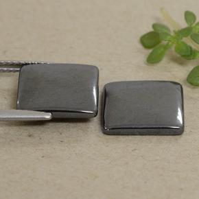 Pedras preciosas de hematita cinza natural de 9,72 ct, quadrado, opaco