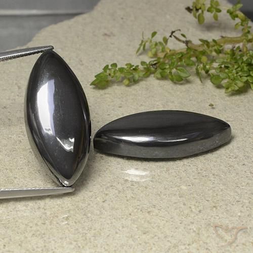 70.41ctw Natural preto cinza Hematita, Marquesa, Opaco