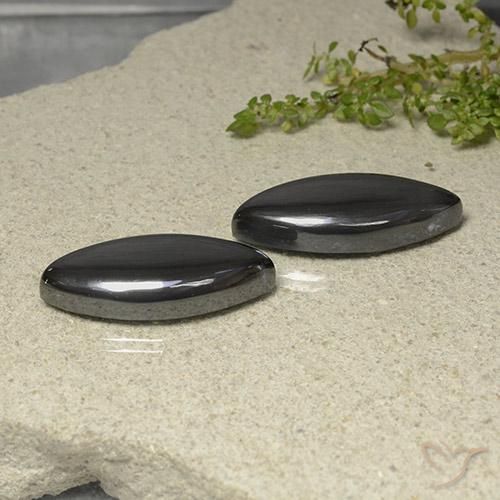 Pedras preciosas de Hematita preto cinza natural de 70.41 ct, Marquesa, Opaco