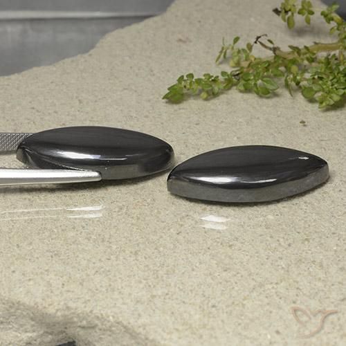 Pedras preciosas de Hematita preto cinza natural de 70.41 ct, Marquesa, Opaco