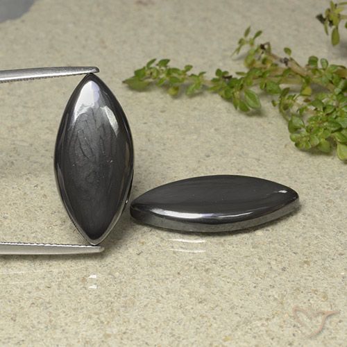 25.62ctw Natural preto cinza Hematita, Marquesa, Opaco