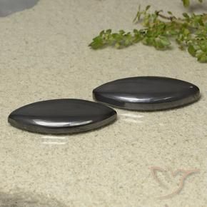 Pedras preciosas de Hematita preto cinza natural de 38.35 ct, Marquesa, Opaco