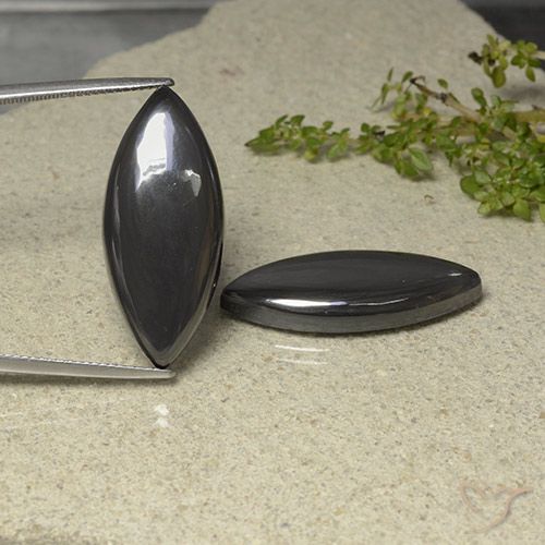 Pedras preciosas de Hematita cinza médio natural de 48.08 ct, Marquesa, Opaco