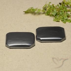 Pedras preciosas de Hematita preto cinza natural de 34.87 ct, Corte Octógono / Esmeralda, Opaco