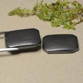 Pedras preciosas de Hematita preto cinza natural de 27.63 ct, Corte Esmeralda, Opaco