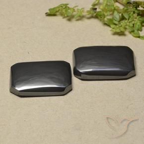 Pedras preciosas de Hematita preto cinza natural de 32.33 ct, Corte Octógono / Esmeralda, Opaco