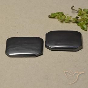 Pedras preciosas de Hematita Cinza escuro natural de 23.47 ct, Corte Octógono / Esmeralda, Opaco