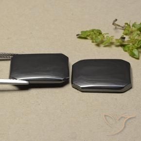 Pedras preciosas de Hematita Cinza escuro natural de 23.47 ct, Corte Octógono / Esmeralda, Opaco
