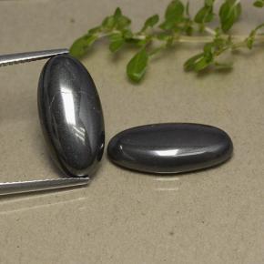 Pedras preciosas de hematita cinza natural de 18,81 ct, corte oval, opaco