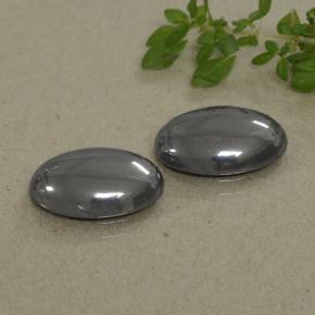 Pedras preciosas de hematita cinza natural de 14,47 ct, corte oval, opaco