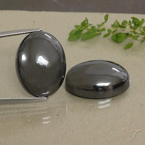 69.94ctw Natural cinza médio Hematita, oval, Opaco