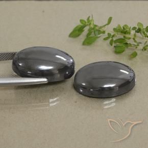 Pedras preciosas de Hematita preto cinza natural de 55.52 ct, Corte Oval, Opaco