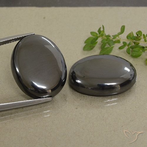 66.71ctw Natural preto cinza Hematita, oval, Opaco
