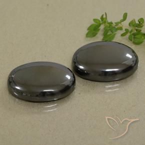 Pedras preciosas de Hematita preto cinza natural de 66.71 ct, oval, Opaco