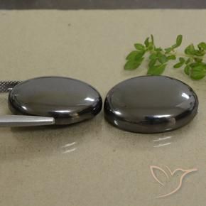Pedras preciosas de Hematita preto cinza natural de 66.71 ct, oval, Opaco